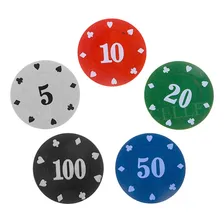 Conjunto Fichas Jogo De Poker Profissional C/numeração 100un Foto mini 2