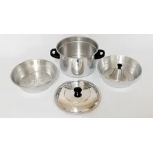 Conjunto Forma Pudim Banho Maria E Panela De Alumínio 3 X 1 Foto mini 2