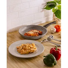 Conjunto Frigideira Cerâmica Cinza Frita Sem Óleo 3 Peças Foto mini 3