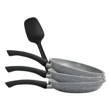 Conjunto Frigideira Cerâmica Cinza Frita Sem Óleo 3 Peças Foto mini 1