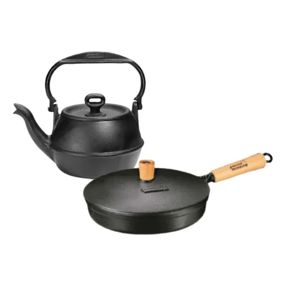 Conjunto Frigideira Ferro 23cm E Chaleira 2l Panela Mineira Foto 1