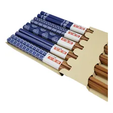Conjunto Hashi De Bambu 5 Pares Azul Foto mini  3