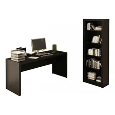 Conjunto Home Office 2 Peças Com 1 Mesa E 1 Estante Preto Foto mini 1