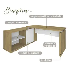 Conjunto Home Office 4 Peças Mesa Em L Armário Alto Wt Foto mini 3