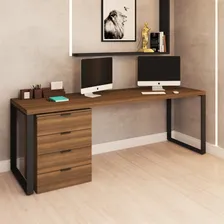 Conjunto Home Office Mesa Diretor 190 Cm E Gaveteiro Munique Foto mini 2