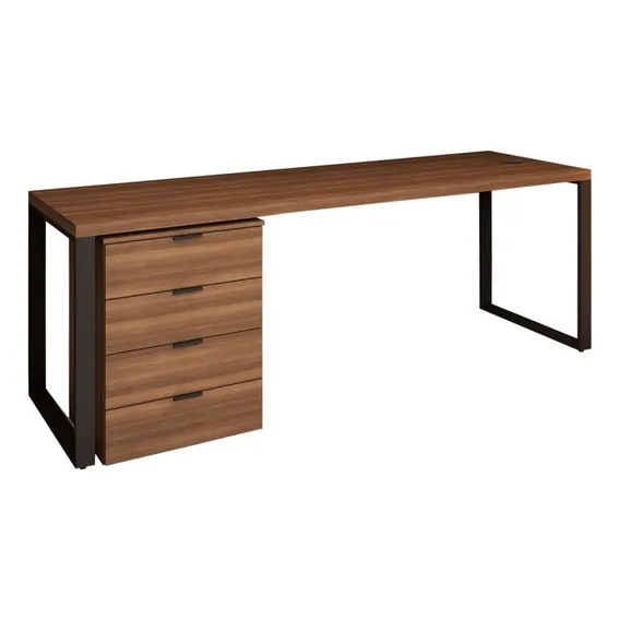Conjunto Home Office Mesa Diretor 190 Cm E Gaveteiro Munique Foto 1