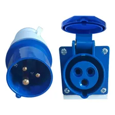 Conjunto Industrial Tomada + Plug / 2p+t / 32a / Azul / 6h Cor Plugue E Tomada 32a Foto  mini 1