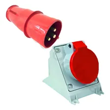 Conjunto Industrial Tomada + Plug Steck 2p+t 32a Vm Newkon Cor Vermelho Foto mini 4
