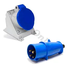 Conjunto Industrial Tomada + Plug Steck 3p+t 16a Azul Newkon Foto mini 4