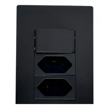 Conjunto Interruptor Simples + 2 Tomadas 20a 4x2 Recta Blux Foto mini 4