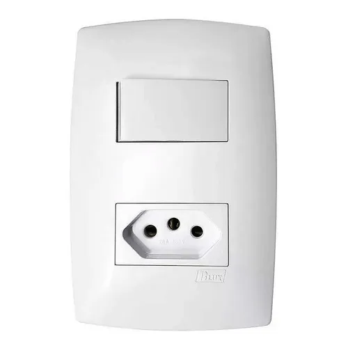 Conjunto Interruptor Simples E Tomada 20a Home Blux Foto 1