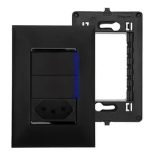 Conjunto Interruptor Simples Preto Pial Legrand + Tomada 20a Foto mini 1