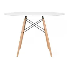 Conjunto Jantar Eames Eiffel 6 Lugares Mesa 120cm 6 Cadeiras Tampa Mesa branco com cadeiras branco Foto mini 3
