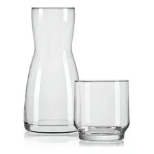 Conjunto Jarra Moringa 500ml 2 Peças Com Copo Vidro Nadir Foto mini 2