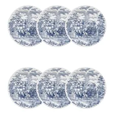 Conjunto Jogo 6 Pratos Sobremesa Lanche 19cm Cena Inglesa Foto mini 2