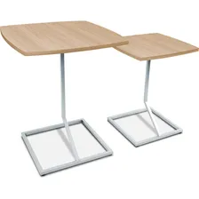 Conjunto Jogo Mesa Tip De Canto Lateral Tampo Quadrado Cor Branco/jade Foto mini 1