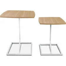 Conjunto Jogo Mesa Tip De Canto Lateral Tampo Quadrado Cor Branco/jade Foto mini 3