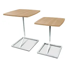Conjunto Jogo Mesa Tip De Canto Lateral Tampo Quadrado Cor Branco/jade Foto mini 4