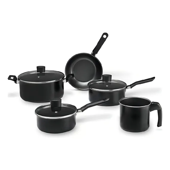 Conjunto Jogo Panela Antiaderente Brinox Preto Ebony 5 Peças Foto 1