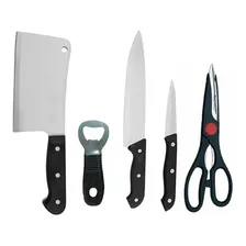 Conjunto Jogos Facas Inox Cutelo Abridor Tesoura Corte Foto  mini 1