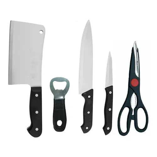 Conjunto Jogos Facas Inox Cutelo Abridor Tesoura Corte Foto 1