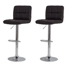 Conjunto Kit 2 Banquetas Estofada Gomos Confort Pu Base Giratória Cromada Altura Regulável Várias Cores Cozinha Bar Foto mini 1