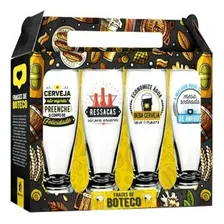Conjunto Kit 4 Copos De Cerveja Frases De Boteco Foto mini 1