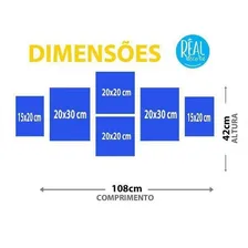 Conjunto Kit 6 Quadros Decorativos Azul Tiffany Frases Foto mini 3