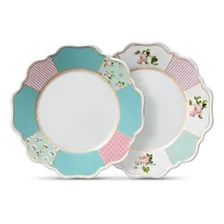 Conjunto Kit Jogo 6 Pratos Rasos De Cerâmica Belle Romance Foto mini 2