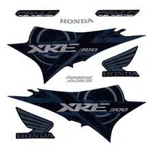 Conjunto Kit Jogo Adesivo Honda Xre300 2012 Azul Foto  mini 1