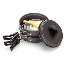 Conjunto Kit Panela Camping Leve Compacto Alumínio Ds-200 Foto mini 4