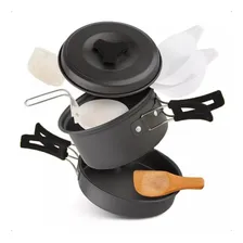 Conjunto Kit Panela Camping Leve Compacto Alumínio Ds-200 Foto  mini 1