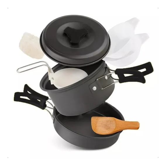 Conjunto Kit Panela Camping Leve Compacto Alumínio Ds-200 Foto 1