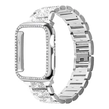 Conjunto Luxo Pulseira E Case CompatÃvel Com Apple Watch/iwo Cor Prata 38mm Foto mini 1