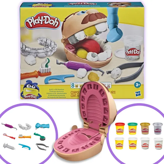 Conjunto Massinha Brincando De Dentista Play-doh Brinquedo Foto 1