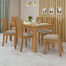 Conjunto Mesa 180x90cm Tampo Mdf 6 Cadeiras Athenas Móveis Foto  mini 1