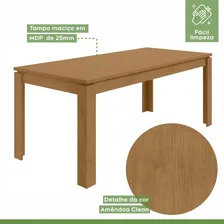 Conjunto Mesa 180x90cm Tampo Mdf 6 Cadeiras Athenas Móveis Foto mini  3