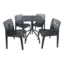 Conjunto Mesa 70x70 Jantar Restaurantes C/ 4 Cadeira Gruvyer Foto  mini 1