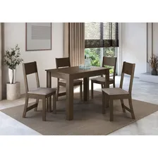 Conjunto Mesa Atlanta 4 Cadeiras Noce Foto mini 4