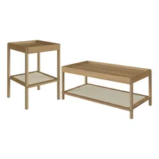 Conjunto Mesa Centro E Lateral Madeira Moss Hanover Roble Foto mini 1