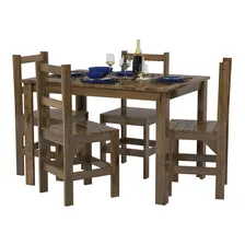 Conjunto Mesa Com 4 Cadeiras Madeira Maciça Lanes Aa Foto mini 2