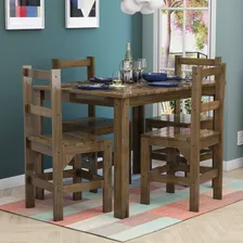 Conjunto Mesa Com 4 Cadeiras Madeira Maciça Lanes Aa Foto mini 1