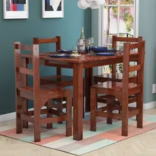 Conjunto Mesa Com 4 Cadeiras Madeira Maciça Lanes Ia Foto mini 2