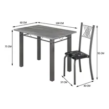 Conjunto Mesa Com 4 Cadeiras Tampo De Granito Foto mini 3