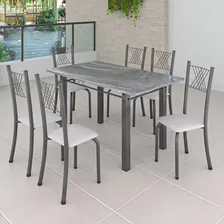 Conjunto Mesa Com 6 Cadeiras Tampo De Granito Foto mini 1