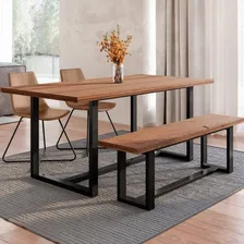 Conjunto Mesa Com Banco E 2 Cadeiras Rústico Bawt Foto mini 1