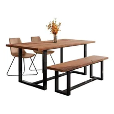 Conjunto Mesa Com Banco E 2 Cadeiras Rústico Bawt Foto mini 2