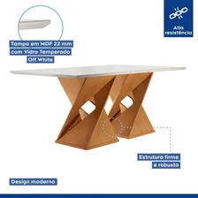 Conjunto Mesa Com Vidro E 8 Cadeiras 200cmx90cm Barcelona Foto mini 1
