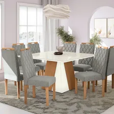 Conjunto Mesa Dalia Com 8 Cadeiras 80x135x135 Foto mini 1