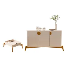 Conjunto Mesa De Centro E Buffet Rogers Off White Foto  mini 1